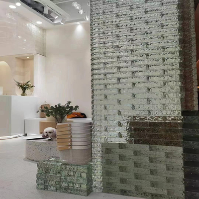 건물 투명한 모자이크 타일 장식 파티션 벽 고체 유리 벽돌 커튼 벽